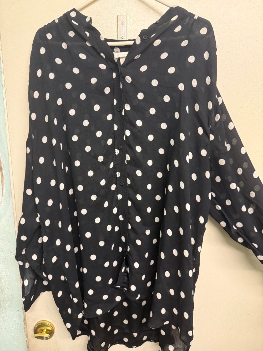 H&M Black and White Polka Dot Blouse